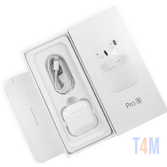 AIRPODS PRO 5 FONE DE OUVIDO SEM FIO CHIP:6963A4/6973 BRANCO